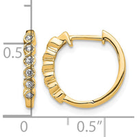 14K Yellow Gold Diamond Hinged Hoop Earrings with Round Diamonds - 0.12 Carat Total Diamond Weight by Oro Pregiato