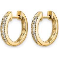 14K Yellow Gold Diamond Hinged Hoop Earrings with Round Natural Diamonds - 0.027 Carat Total Diamond Weight by Monteluci Fine Jewelry