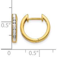 14K Yellow Gold Diamond Hinged Hoop Earrings with Round Natural Diamonds - 0.027 Carat Total Diamond Weight by Monteluci Fine Jewelry