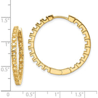 14K Yellow Gold Diamond Hinged Hoops with 38 Round Stone Settings - Mounting Only, 27mm Length by Monteluci Fine Jewelry