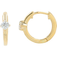 14K Yellow Gold Diamond Hoop Earrings - 0.20 Carat Total Diamond Weight