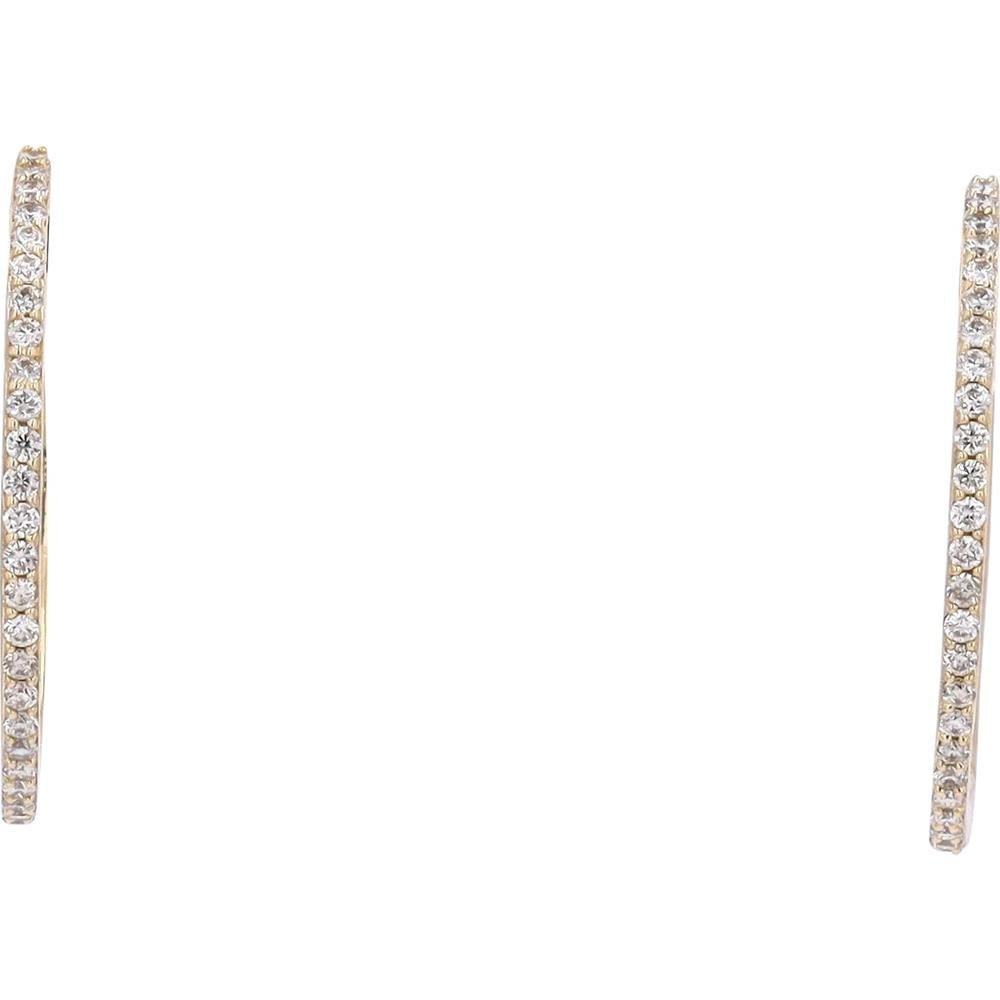 14K Yellow Gold Diamond Hoop Earrings - 0.27 Carat Total Diamond Weight
