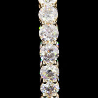 14K Yellow Gold Diamond Hoop Earrings - 6.33 Carat Total Weight Round Brilliant Cut Lab Diamonds, E-F Color VS1 Clarity, Prong Set - Covaloro Fine Jewelry