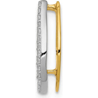 14K Yellow Gold Diamond Horseshoe Chain Slide Pendant - 0.155 Carat Total Diamond Weight by Monteluci Fine Jewelry