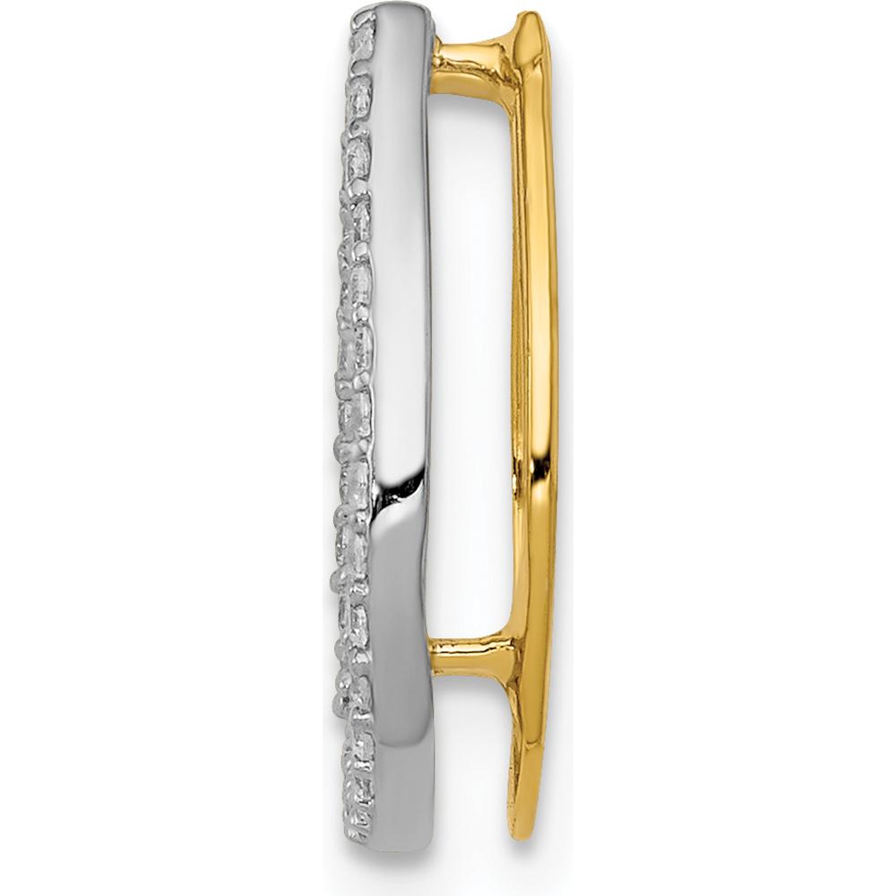14K Yellow Gold Diamond Horseshoe Chain Slide Pendant - 0.155 Carat Total Diamond Weight by Monteluci Fine Jewelry