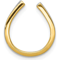 14K Yellow Gold Diamond Horseshoe Chain Slide Pendant - 0.155 Carat Total Diamond Weight by Monteluci Fine Jewelry