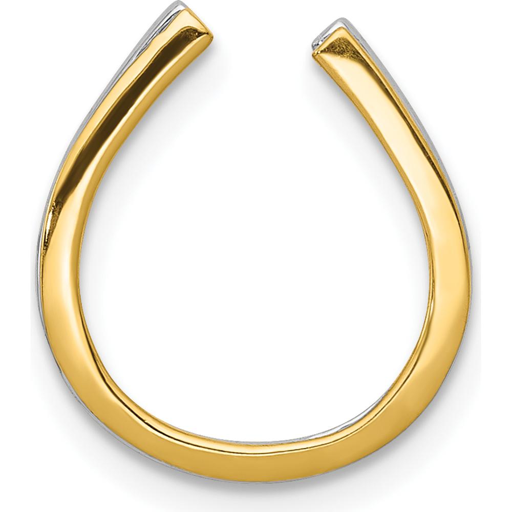 14K Yellow Gold Diamond Horseshoe Chain Slide Pendant - 0.155 Carat Total Diamond Weight by Monteluci Fine Jewelry