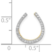 14K Yellow Gold Diamond Horseshoe Chain Slide Pendant - 0.155 Carat Total Diamond Weight by Monteluci Fine Jewelry