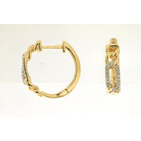 14K Yellow Gold Diamond Huggie Earrings - 0.10 Carats Total Diamond Weight