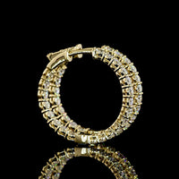 14K Yellow Gold Diamond Huggie Earrings with 42 Brilliant Cut Lab Grown E-F VS Diamonds - 2.12 Carat Total Weight - Covaloro Fine Jewelry