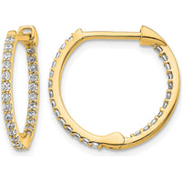 14K Yellow Gold Diamond In/Out Hinged Hoop Earrings - 0.50 Carat Total Diamond Weight by Monteluci Fine Jewelry