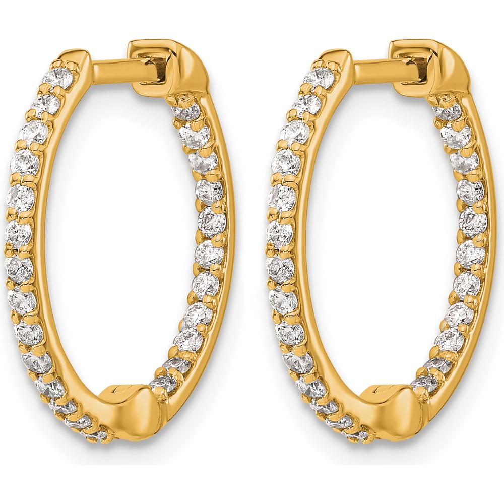 14K Yellow Gold Diamond In/Out Hinged Hoop Earrings - 0.50 Carat Total Diamond Weight by Monteluci Fine Jewelry