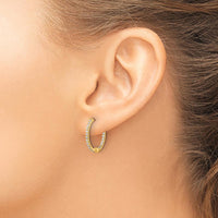 14K Yellow Gold Diamond In/Out Hinged Hoop Earrings - 0.50 Carat Total Diamond Weight by Monteluci Fine Jewelry