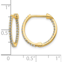 14K Yellow Gold Diamond In/Out Hinged Hoop Earrings - 0.50 Carat Total Diamond Weight by Monteluci Fine Jewelry