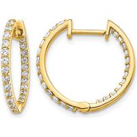 14K Yellow Gold Diamond In/Out Hinged Hoop Earrings - 0.52 Carat Total Diamond Weight by Monteluci Fine Jewelry