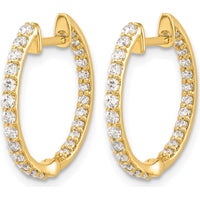 14K Yellow Gold Diamond In/Out Hinged Hoop Earrings - 0.52 Carat Total Diamond Weight by Monteluci Fine Jewelry