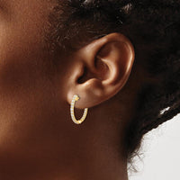 14K Yellow Gold Diamond In/Out Hinged Hoop Earrings - 0.52 Carat Total Diamond Weight by Monteluci Fine Jewelry