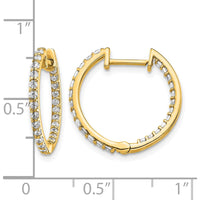 14K Yellow Gold Diamond In/Out Hinged Hoop Earrings - 0.52 Carat Total Diamond Weight by Monteluci Fine Jewelry