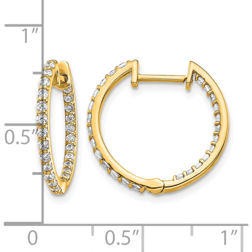 14K Yellow Gold Diamond In/Out Hinged Hoop Earrings - 0.52 Carat Total Diamond Weight by Monteluci Fine Jewelry