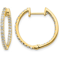 14K Yellow Gold Diamond In/Out Hinged Hoop Earrings - 0.54 Carat Total Diamond Weight by Monteluci Fine Jewelry