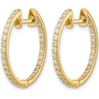 14K Yellow Gold Diamond In/Out Hinged Hoop Earrings - 0.54 Carat Total Diamond Weight by Monteluci Fine Jewelry