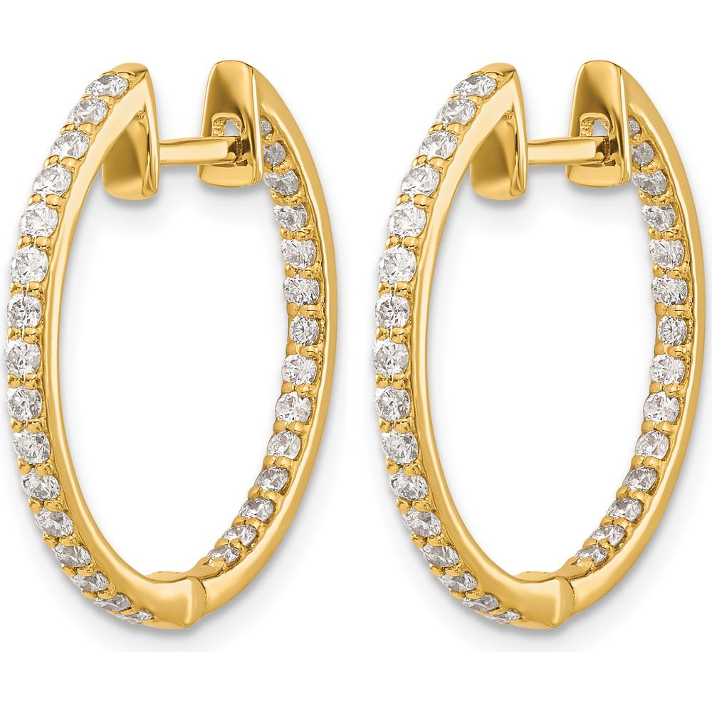 14K Yellow Gold Diamond In/Out Hinged Hoop Earrings - 0.54 Carat Total Diamond Weight by Monteluci Fine Jewelry