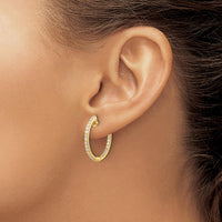 14K Yellow Gold Diamond In/Out Hinged Hoop Earrings - 0.54 Carat Total Diamond Weight by Monteluci Fine Jewelry