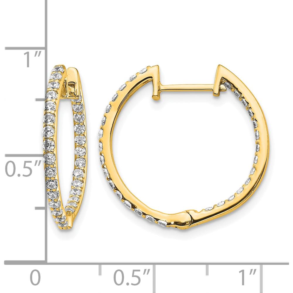 14K Yellow Gold Diamond In/Out Hinged Hoop Earrings - 0.54 Carat Total Diamond Weight by Monteluci Fine Jewelry