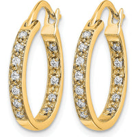 14K Yellow Gold Diamond In/Out Hoop Earrings - 0.24 Carat Total Diamond Weight by Monteluci Fine Jewelry