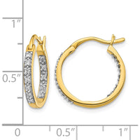 14K Yellow Gold Diamond In/Out Hoop Earrings - 0.24 Carat Total Diamond Weight by Monteluci Fine Jewelry