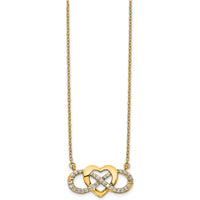 14K Yellow Gold Diamond Infinity Heart Pendant Necklace - 1/5 Carat Total Diamond Weight by Oro Pregiato