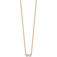 14K Yellow Gold Diamond Infinity Pendant Necklace - 1/8 Carat Total Diamond Weight by Oro Pregiato