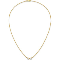 14K Yellow Gold Diamond Infinity Pendant Necklace - 1/8 Carat Total Diamond Weight by Oro Pregiato