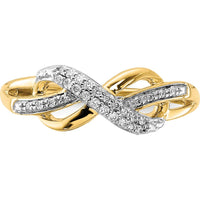 14K Yellow Gold Diamond Infinity Ring with Pavé Set Round Diamonds - 0.07 Carat Total Diamond Weight by 0
