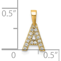 14K Yellow Gold Diamond Initial "A" Pendant - 0.12 Carat Diamond Weight by Oro Pregiato