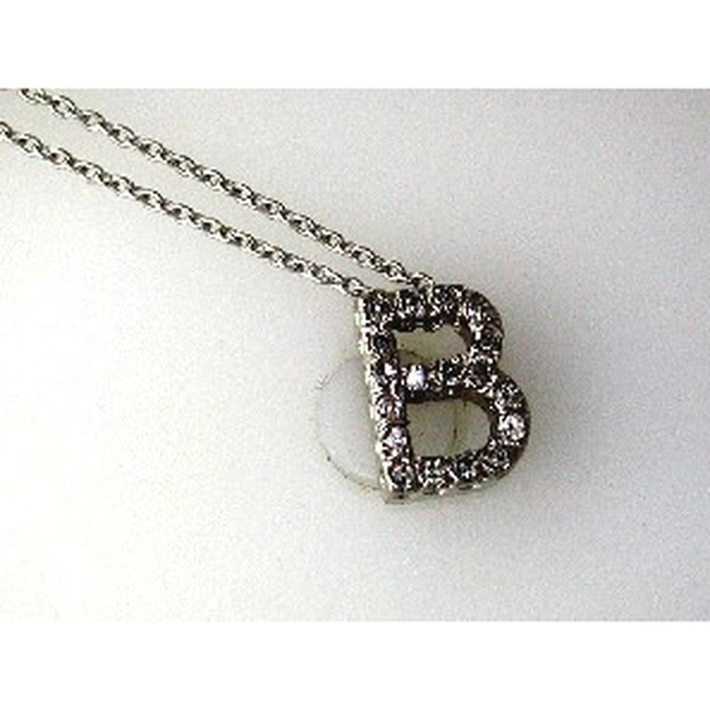14K Yellow Gold Diamond Initial "B" Pendant with Pave-Set Round Brilliant Diamonds - 0.15 Carat Total Diamond Weight - Royal Jewelry