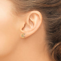 14K Yellow Gold Diamond Initial C Stud Earrings - 0.007 Carats Total Diamond Weight by Monteluci Fine Jewelry
