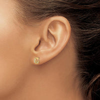 14K Yellow Gold Diamond Initial G Stud Earrings with Round Diamonds - 0.007 Carats Total Diamond Weight by Monteluci Fine Jewelry