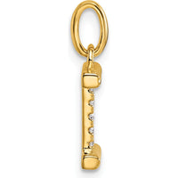 14K Yellow Gold Diamond Initial "I" Charm with Twisted Design - 0.05 Carat Total Diamond Weight by Oro Pregiato