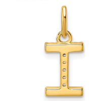 14K Yellow Gold Diamond Initial "I" Charm with Twisted Design - 0.05 Carat Total Diamond Weight by Oro Pregiato