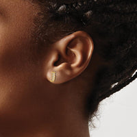 14K Yellow Gold Diamond Initial "J" Button Earrings - 0.03 Carats Total Diamond Weight by Monteluci Fine Jewelry
