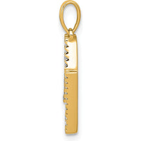 14K Yellow Gold Diamond Initial 'N' Pendant - Sparkling Diamond Letter Design by Oro Pregiato