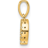 14K Yellow Gold Diamond Initial "O" Pendant with Milgrain Detail - Polished Finish by Oro Pregiato