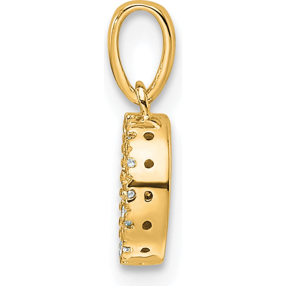 14K Yellow Gold Diamond Initial "O" Pendant with Milgrain Detail - Polished Finish by Oro Pregiato