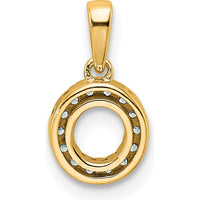 14K Yellow Gold Diamond Initial "O" Pendant with Milgrain Detail - Polished Finish by Oro Pregiato