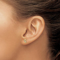 14K Yellow Gold Diamond Initial S Stud Earrings - 0.007 Carats Total Diamond Weight by Monteluci Fine Jewelry