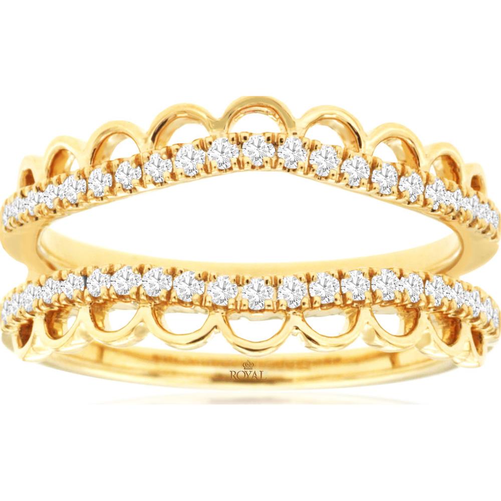 14K Yellow Gold Diamond Insert Band Ring - 0.33 Carats Total Diamond Weight