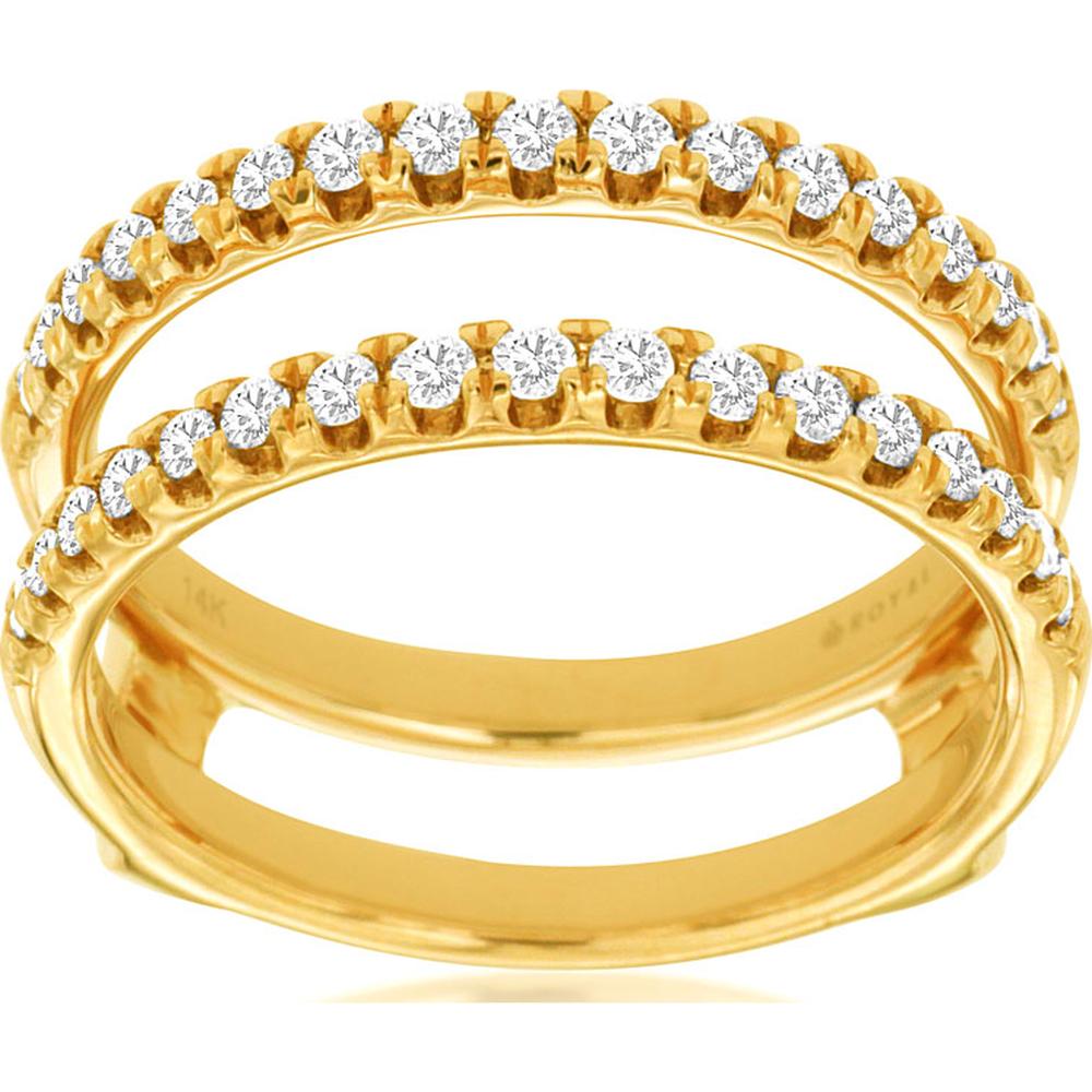 14K Yellow Gold Diamond Insert Ring with Prong Set Round Diamonds - 0.50 Carat Total Diamond Weight - Royal Jewelry