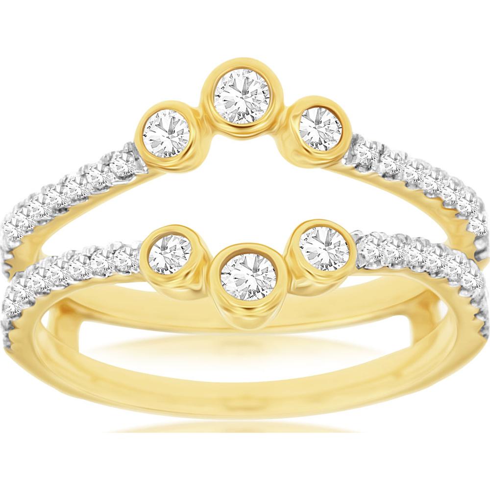 14K Yellow Gold Diamond Insert Ring with Round Brilliant Diamonds - 0.50 Carats Total Diamond Weight