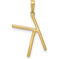 14K Yellow Gold Diamond "K" Initial Pendant - 0.30 Carat Total Diamond Weight by Oro Pregiato